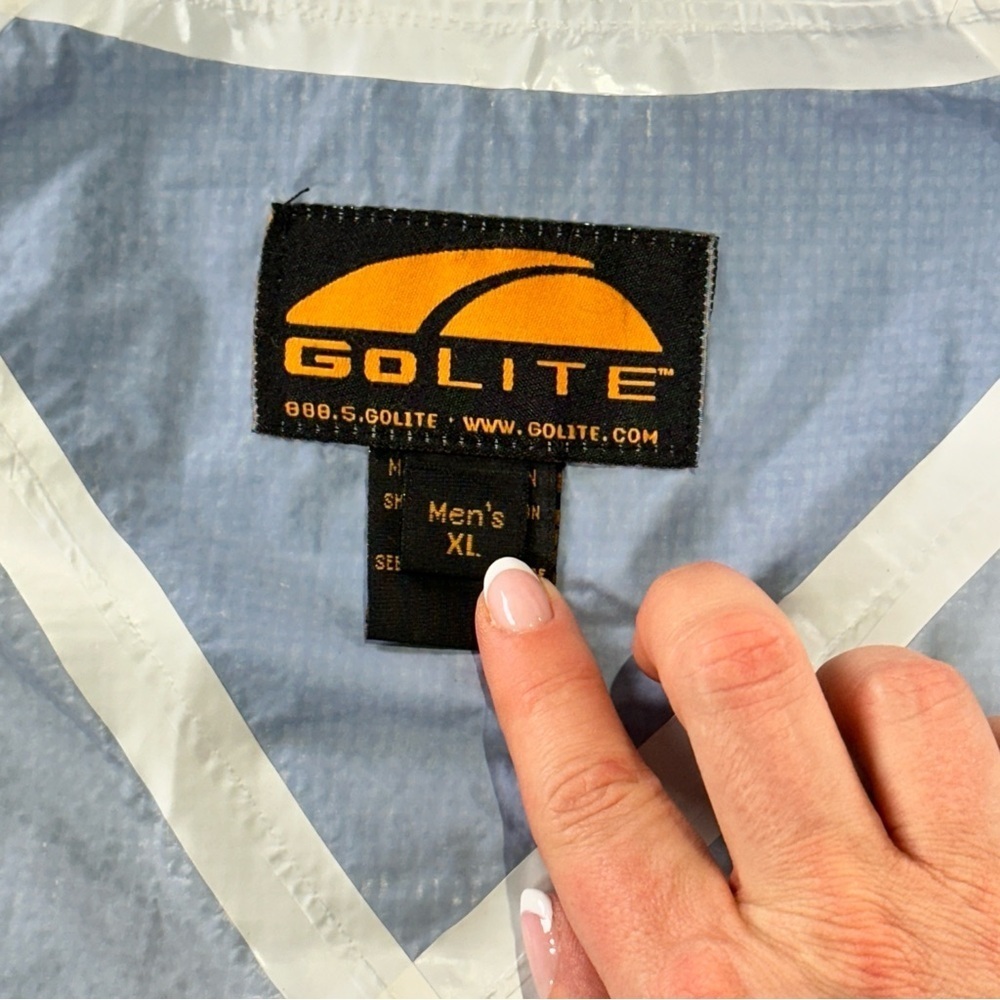 GoLite Rain Jacket Men’s XL Lightweight Hiking Shell Blue - Picture 10 of 13